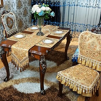 Amazon.com: NYSMXF Luxury Dinner Table Runner and Placemats Set of ...